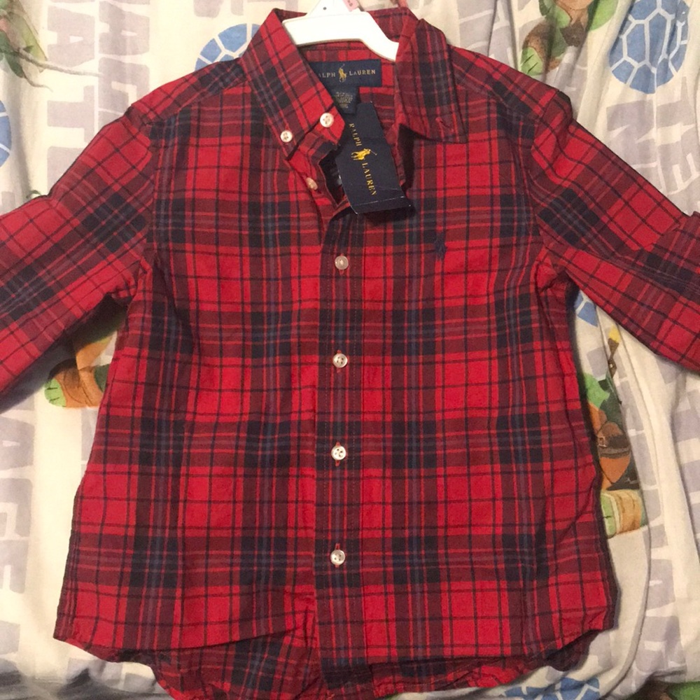 Plaid button-up shirt